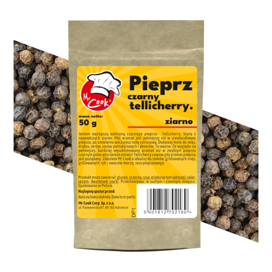 Pieprz Czarny Tellicherry Ziarno - Premium Line