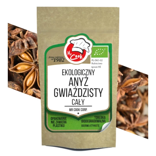 Ekologiczny Anyż Gwiaździsty Cały 14 kg