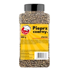 Pieprz Czarny Ziarno Oczyszczony 550g/l - Premium Line 550g Słoik PET
