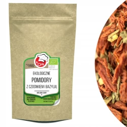 Ekologiczne Pomidory Suszone z Czosnkiem i Bazylią 200g Doypack BIO