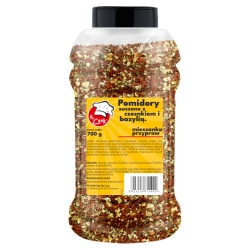Pomidory Suszone z Czosnkiem i Bazylią - Premium Line 700g Słoik PET