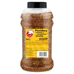 Pomidory Suszone z Czosnkiem Niedźwiedzim i Bazylią - Premium Line 500g Słoik PET