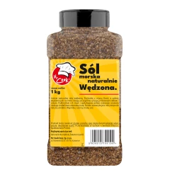 Sól Morska Wędzona Naturalnie Intensywna - Premium Line 1kg Słoik PET